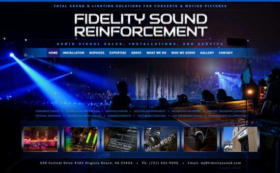 Web Design Sound Event Staging and Services Company