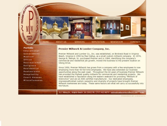 Web Design Millwork Lumber Business