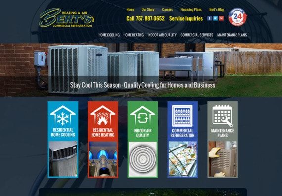 Web design HVAC companies Newports News, Hampton, Peninsula VA